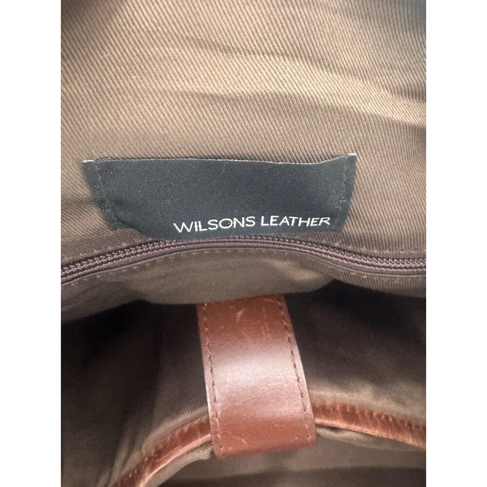 Wilsons Leather Vintage Brown Duffle Travel Bag Suitcase Carry On Overnight 1980